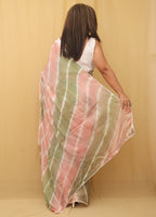 Multicolor Leheriya Tabby Silk Saree - Luxurion World