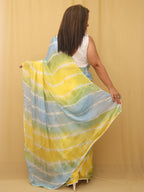 Multicolor Leheriya Tabby Silk Saree - Luxurion World