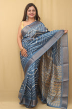Blue Leheriya Tussar Silk Saree - Elegant and Stylish - Luxurion World