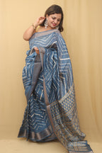 Blue Leheriya Tussar Silk Saree - Elegant and Stylish - Luxurion World