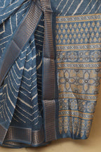 Blue Leheriya Tussar Silk Saree - Elegant and Stylish - Luxurion World
