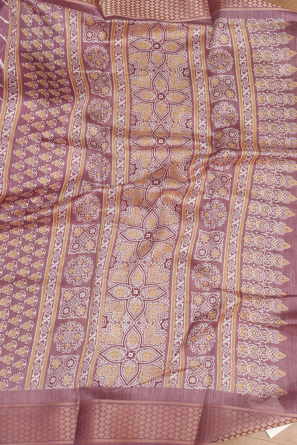 Purple Leheriya Print Tussar Cotton Silk Saree - Luxurion World