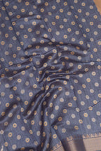 Blue Leheriya Print Tussar Cotton Silk Saree - Luxurion World