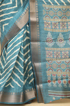 Blue Leheriya Tussar Silk Saree: Elegant and Timeless - Luxurion World
