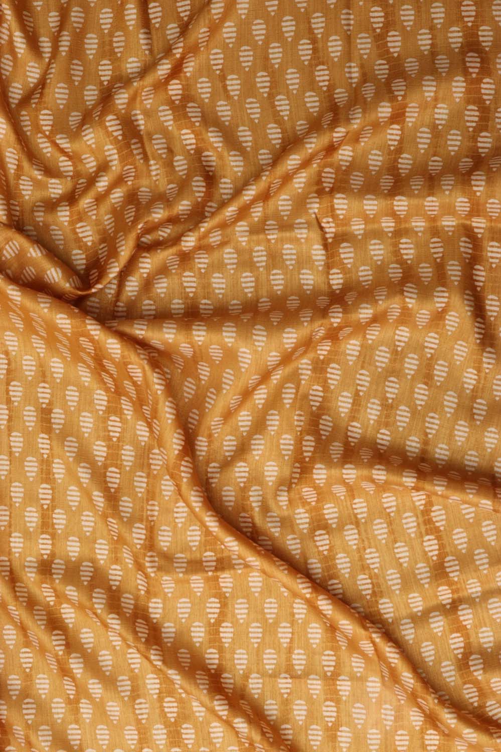 Golden Glow: Block Printed Tussar Saree - Luxurion World