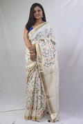 Stunning Pastel Linen Silk Saree with Intricate Embroidery - Luxurion World