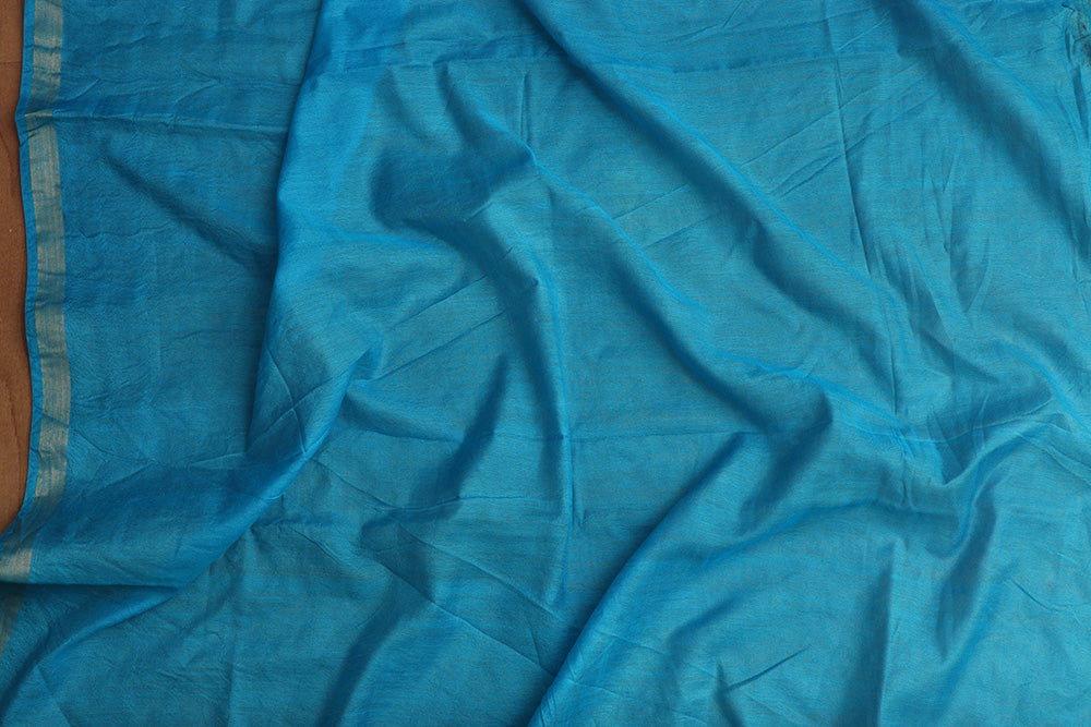 Blue Madhubani Digital Printed Cotton Silk Saree - Elegant Design - Luxurion World