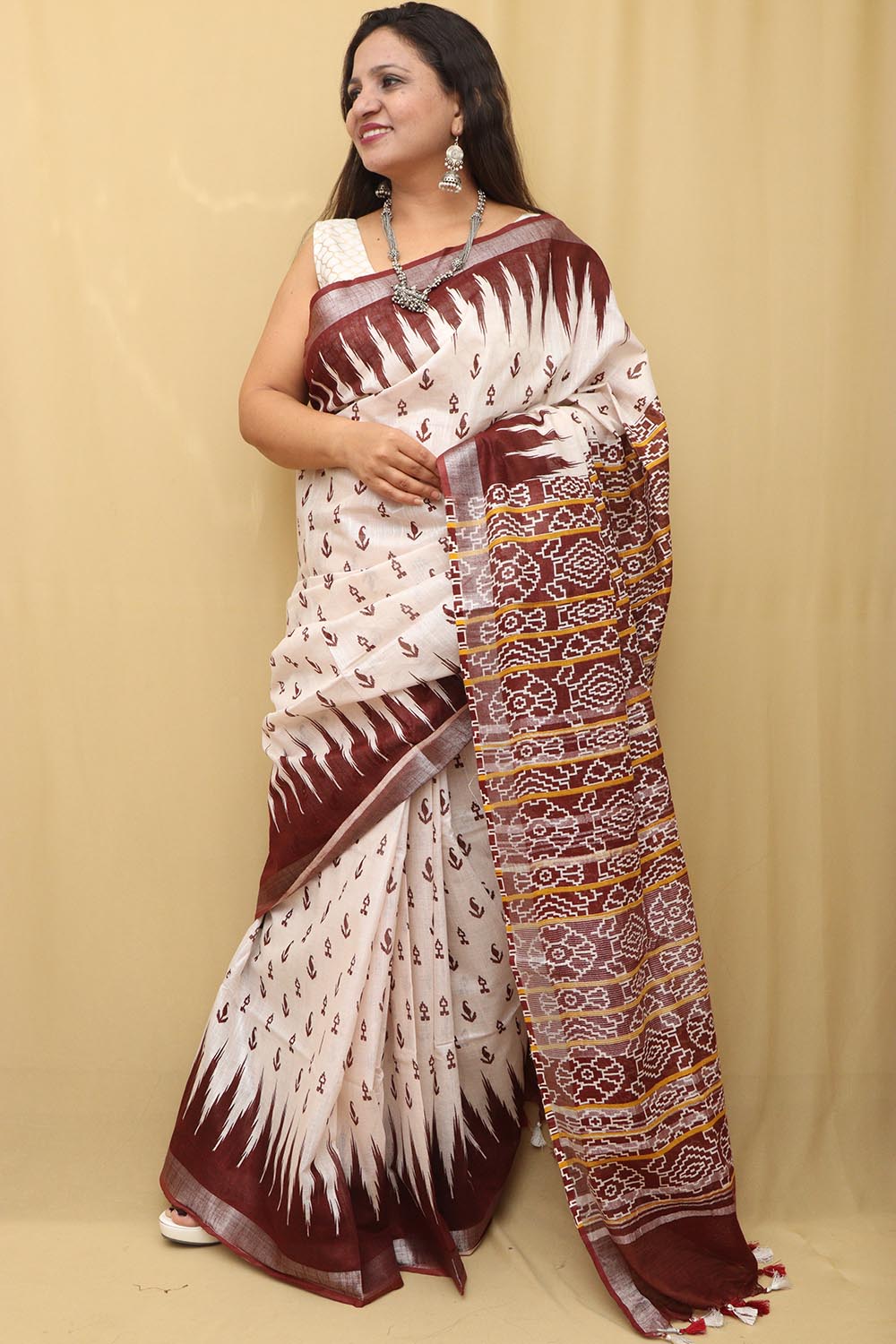 Pastel Madhubani Cotton Silk Saree: Digital Printed Elegance - Luxurion World