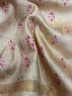 Pink Kalamkari Design Bhagalpur Silk Saree