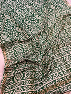 Green Kalamkari Design Bhagalpur Silk Saree