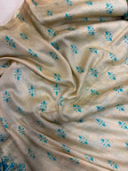 Light Blue Kalamkari Design Bhagalpur Silk Saree