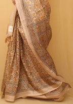 Pastel Madhubani Print Semi Tussar Silk Saree - Luxurion World