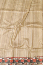 Multicolor Hand Painted Madhubani Tussar Ghicha Silk Saree - Luxurion World
