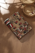 Multicolor Hand Painted Madhubani Tussar Ghicha Silk Saree - Luxurion World