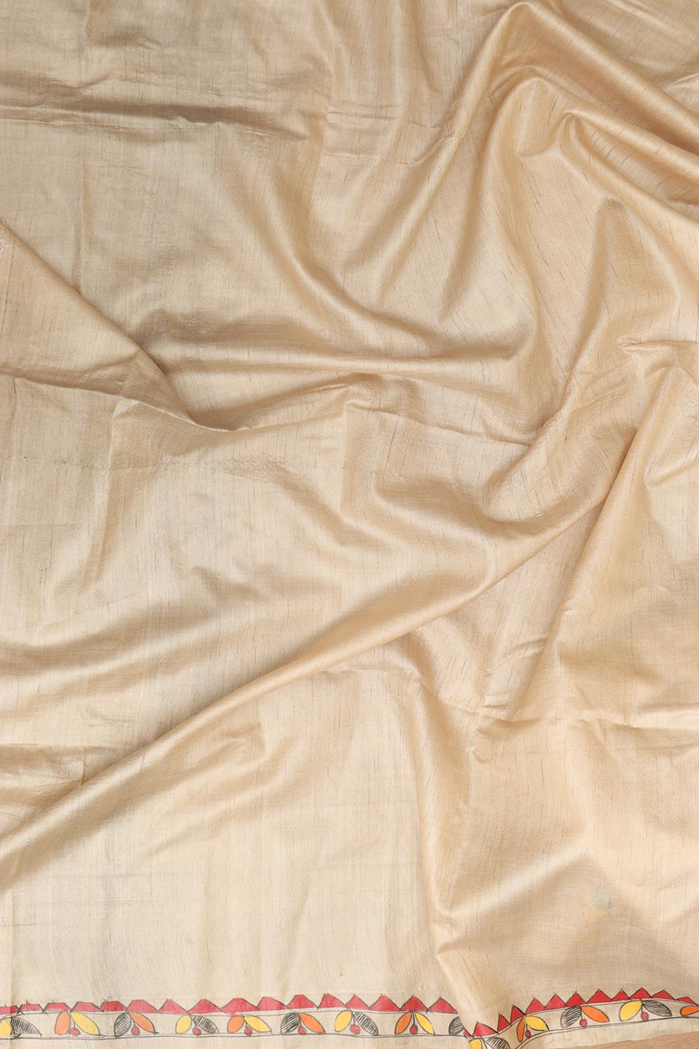 Pastel Madhubani Hand Painted Tussar Silk Saree - Luxurion World