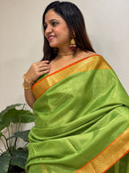 Green Maheshwari Cotton Silk Saree