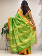 Green Maheshwari Cotton Silk Saree