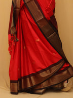 Red And Black Paithani Cotton Silk Saree - Luxurion World