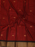 Red And Black Paithani Cotton Silk Saree - Luxurion World