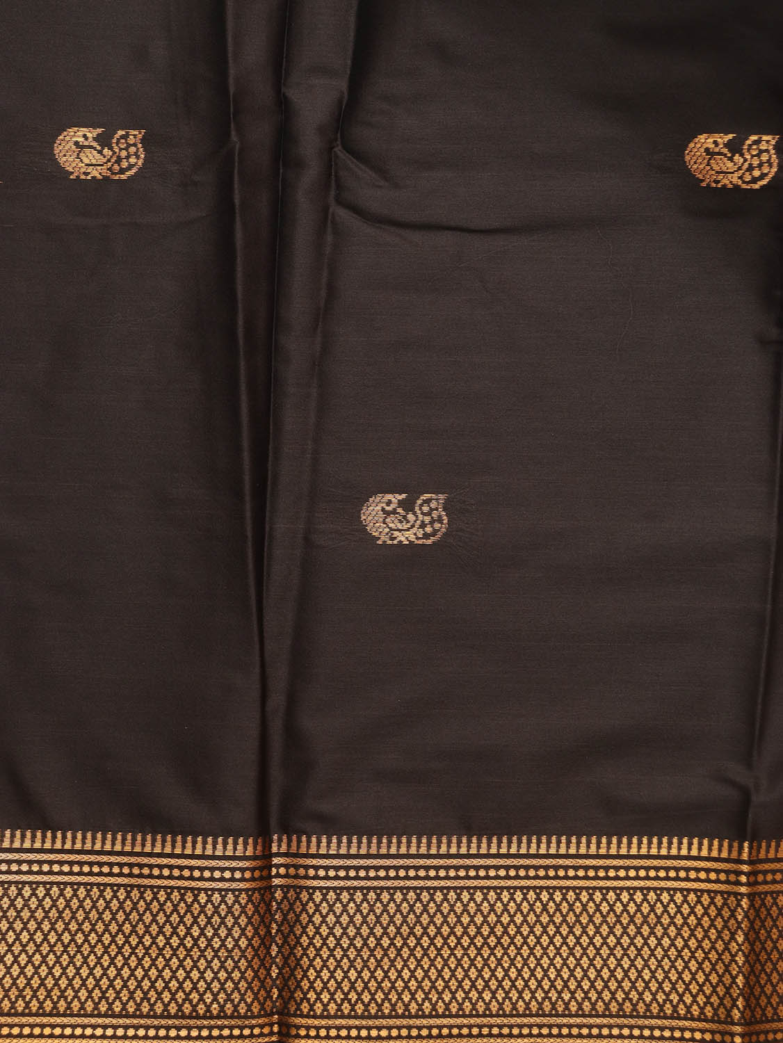 Golden And Black Paithani Cotton Silk Saree - Luxurion World