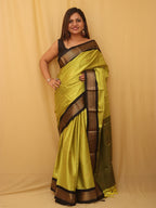 Green And Black Paithani Cotton Silk Saree - Luxurion World