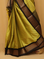 Green And Black Paithani Cotton Silk Saree - Luxurion World
