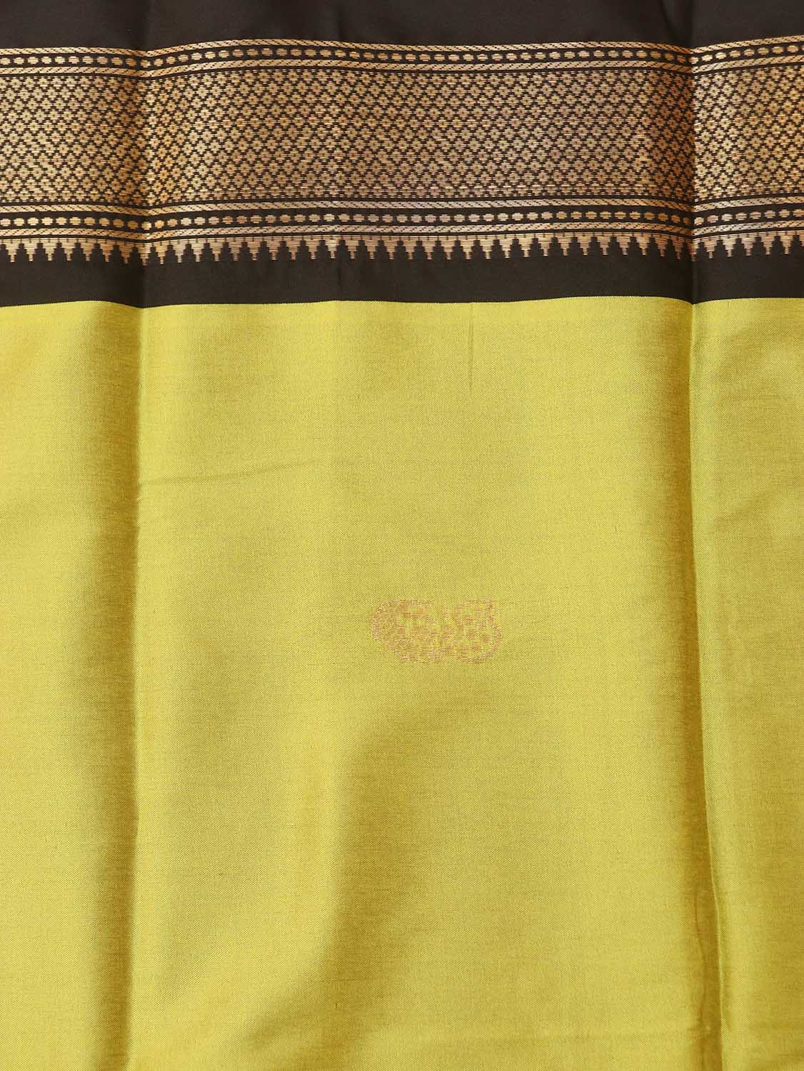 Green And Black Paithani Cotton Silk Saree - Luxurion World