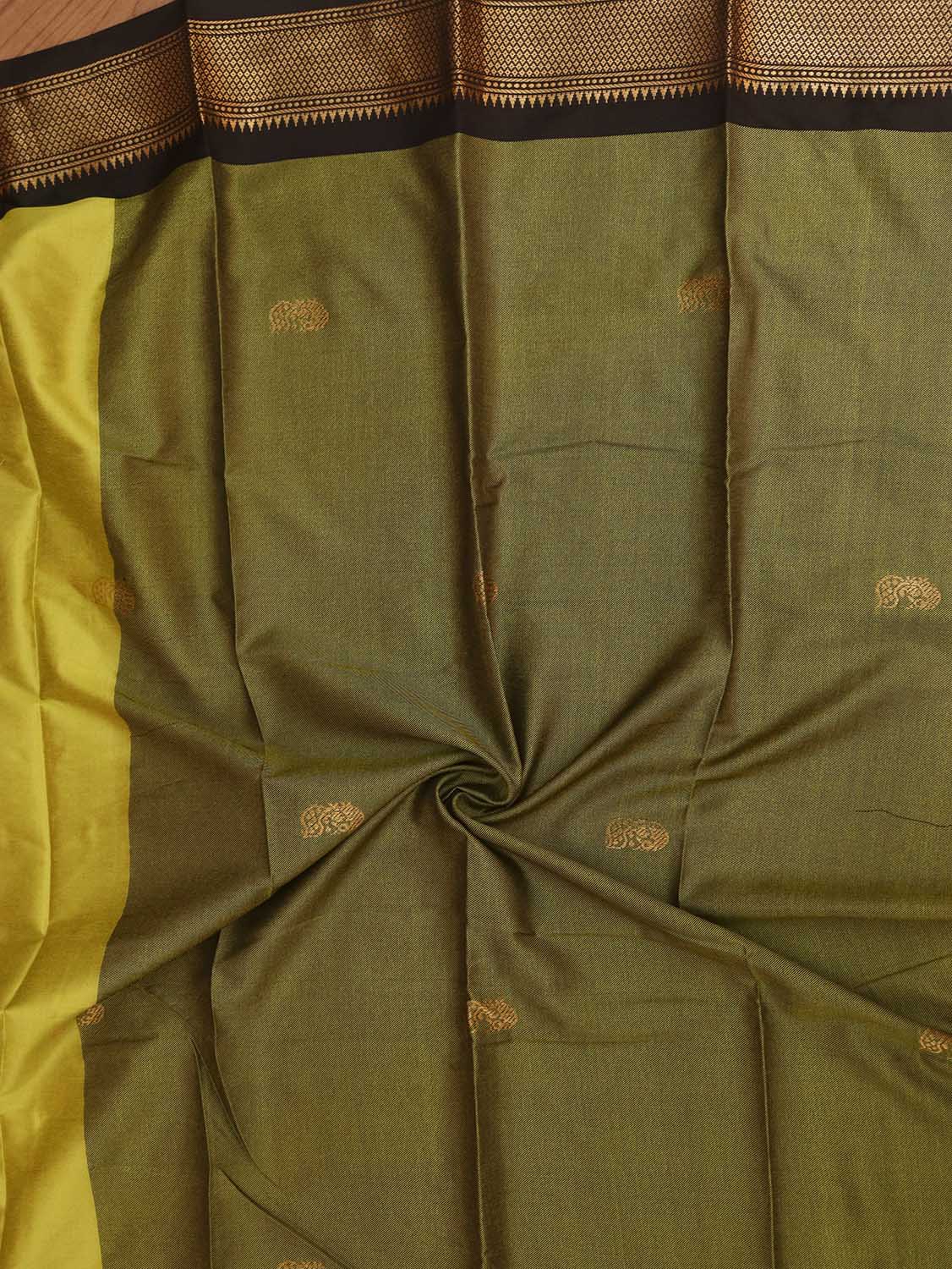 Green And Black Paithani Cotton Silk Saree - Luxurion World