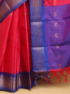 Pink And Blue Paithani Cotton Silk Saree - Luxurion World