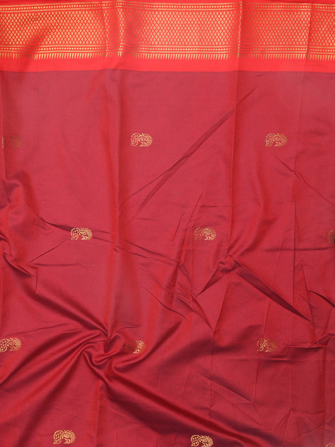 Red And Blue Paithani Cotton Silk Saree - Luxurion World