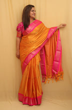 Orange And Pink Paithani Cotton Silk Saree - Luxurion World