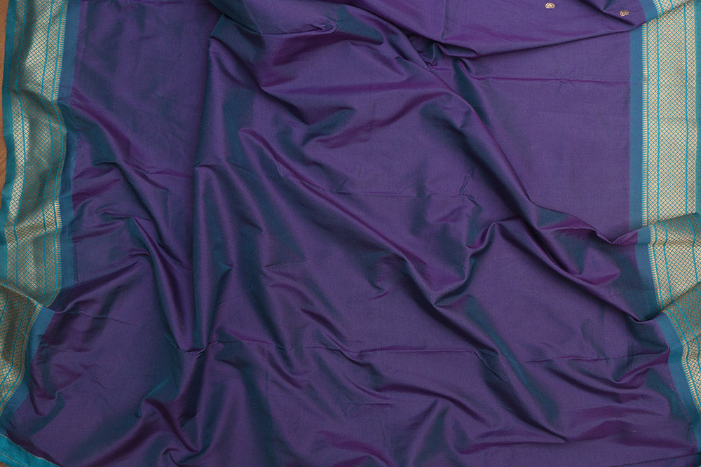 Elegant Blue Paithani Silk Peacock Design Saree - Luxurion World