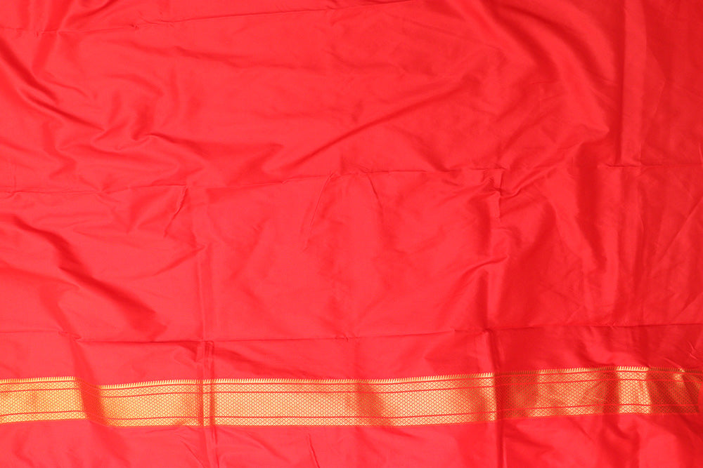 Exquisite Red Paithani Silk Peacock Design Saree - Luxurion World