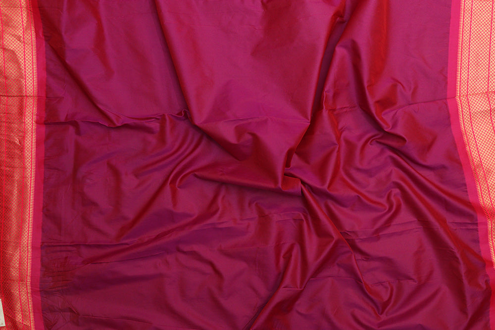 Elegant Design - Purple Paithani Silk Peacock Design Saree - Luxurion World