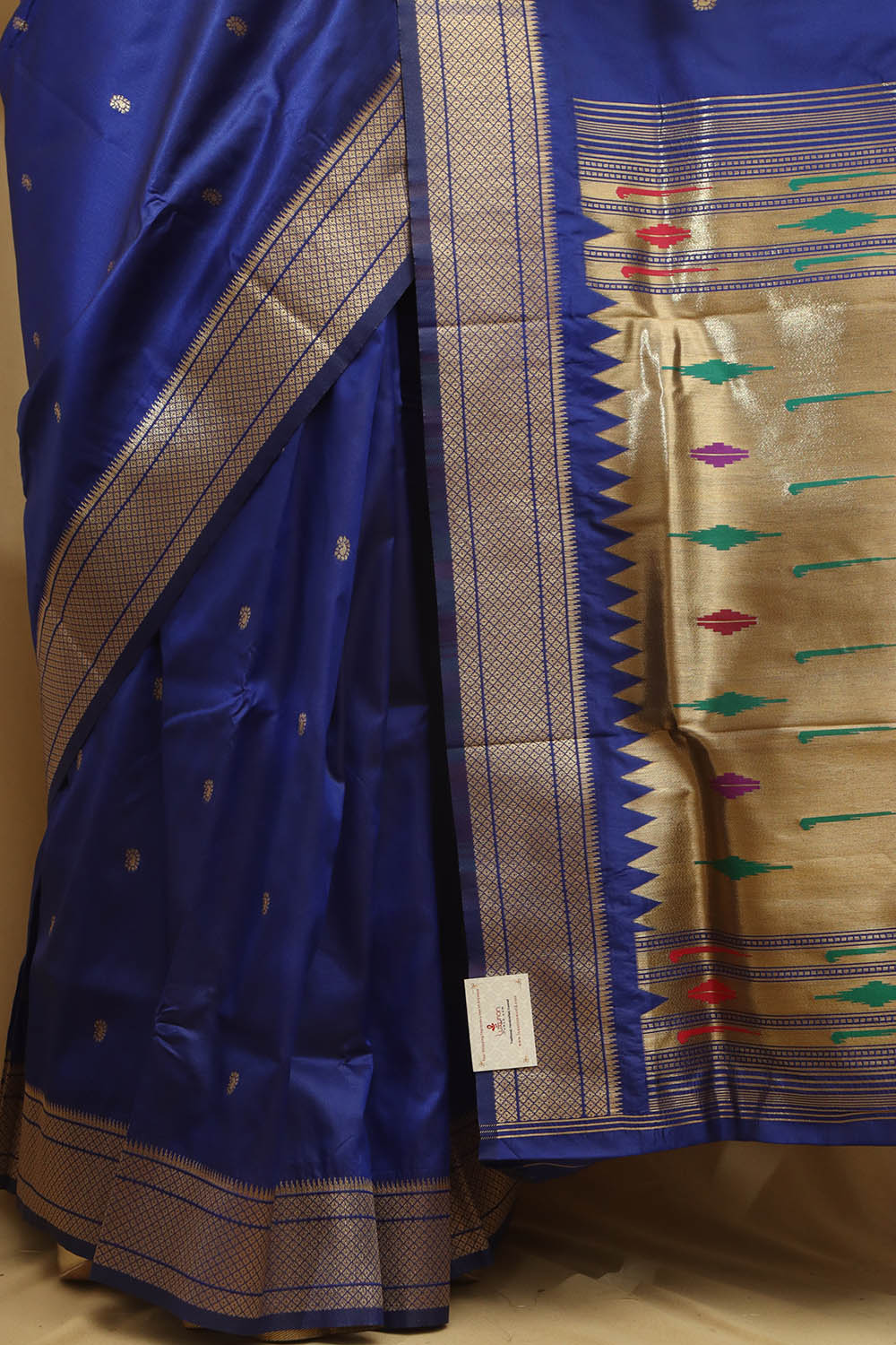 Elegant Blue Paithani Silk Peacock Design Saree - Luxurion World