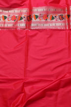 Beautiful Pink Silk Paithani Flower Design Saree - Luxurion World
