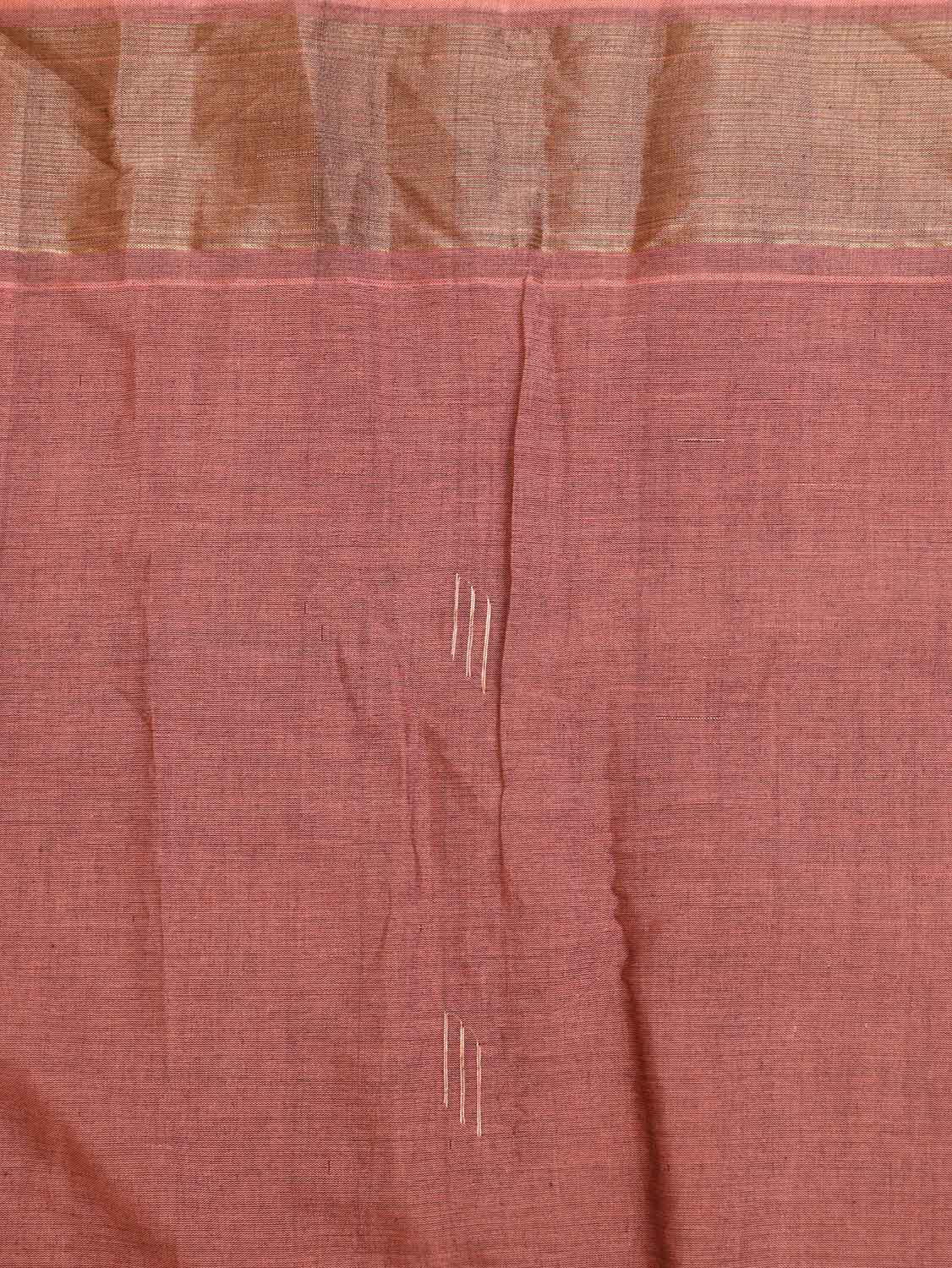 Pink Handloom Paithani Pure Cotton Parrot And Floral Design Saree - Luxurion World