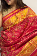 Pink Red Pure Silk Patola Single Ikat Saree IS1P3AM226092501