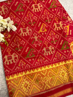 Pink Red Pure Silk Patola Single Ikat Saree IS1P3AM226092501