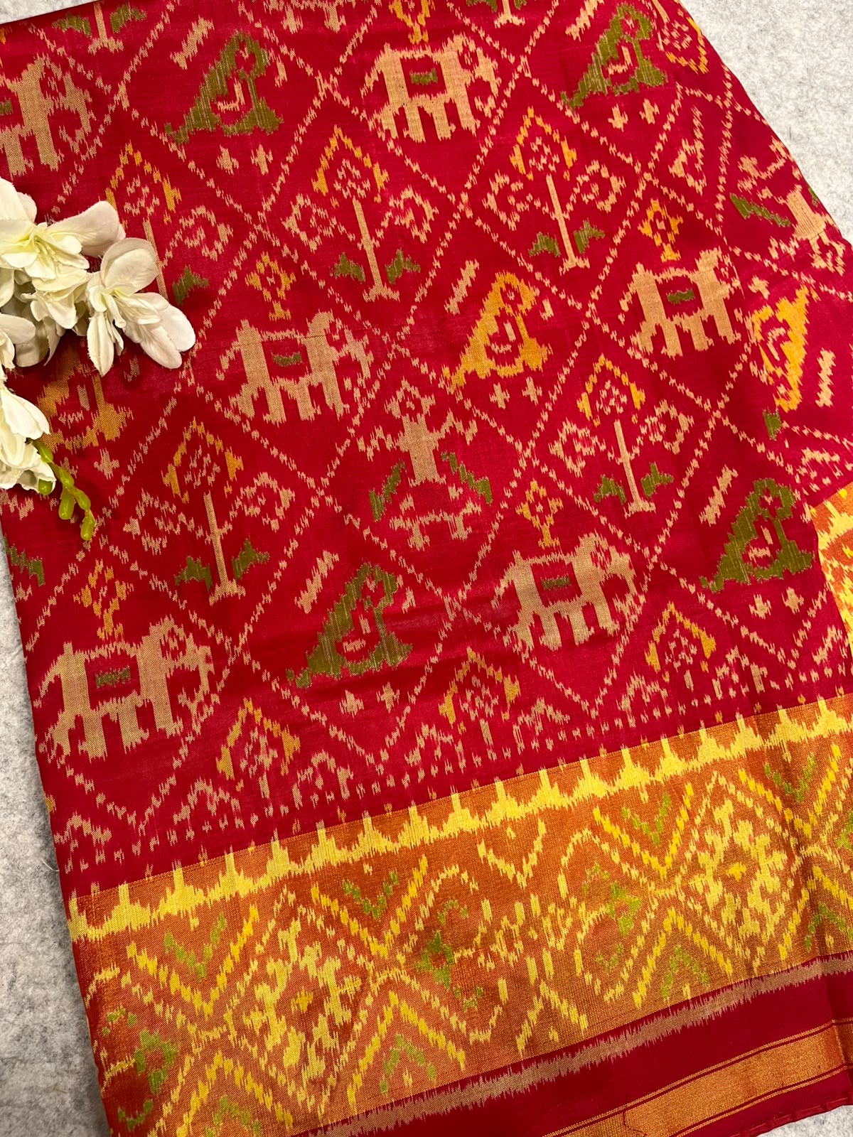 Pink Red Pure Silk Patola Single Ikat Saree IS1P3AM226092501