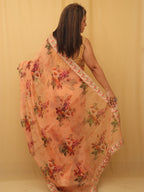 Orange Trendy Digital Printed Organza Saree - Luxurion World
