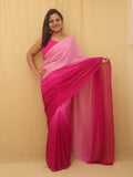 Pink Shaded Trendy Georgette Saree - Luxurion World