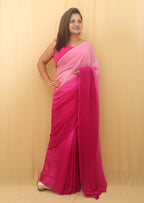 Pink Shaded Trendy Georgette Saree - Luxurion World