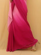 Pink Shaded Trendy Georgette Saree - Luxurion World
