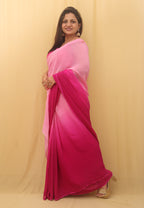 Pink Shaded Trendy Georgette Saree - Luxurion World