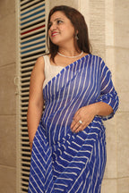 Blue Leheriya Georgette Saree - Elegant and Stylish - Luxurion World