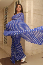 Blue Leheriya Georgette Saree - Elegant and Stylish - Luxurion World