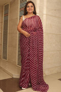 Stunning Purple Leheriya Georgette Saree - Luxurion World