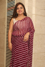 Stunning Purple Leheriya Georgette Saree - Luxurion World