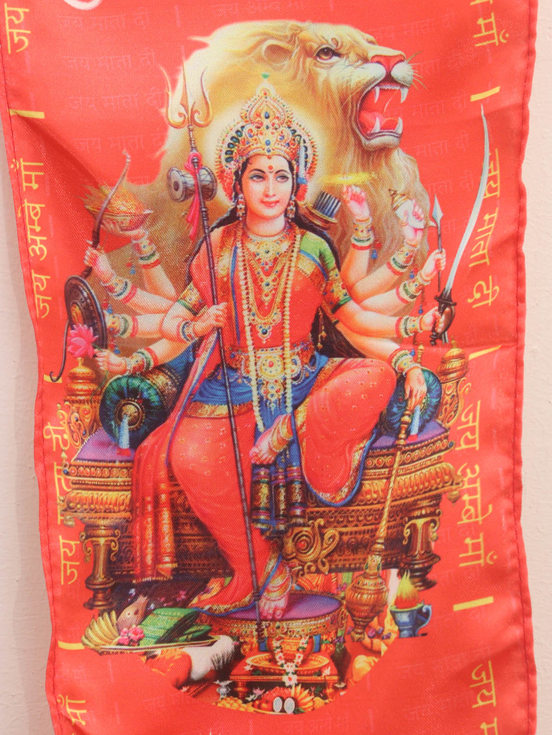 LUXURION WORLD Divine Stole/ Patka/ Khesh/ Shawl/ Dupatta â€“ Divine Maa Durga Stoles: Shop Shakti Blessings Patka & Silk Cloth Print Dupatta Unisex God Printed Scarf for Spiritual Wear - Luxurion World